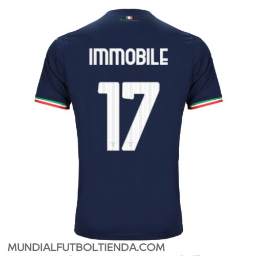 Camiseta Lazio Ciro Immobile #17 Segunda Equipación Replica 2023-24 mangas cortas